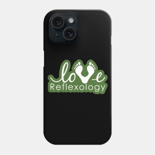 Love Reflexology - BACK of shirt placement (Dark green outline) Phone Case