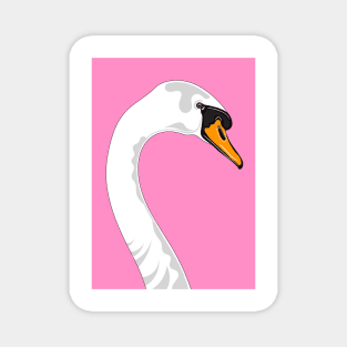 Pink Swan Portrait Magnet