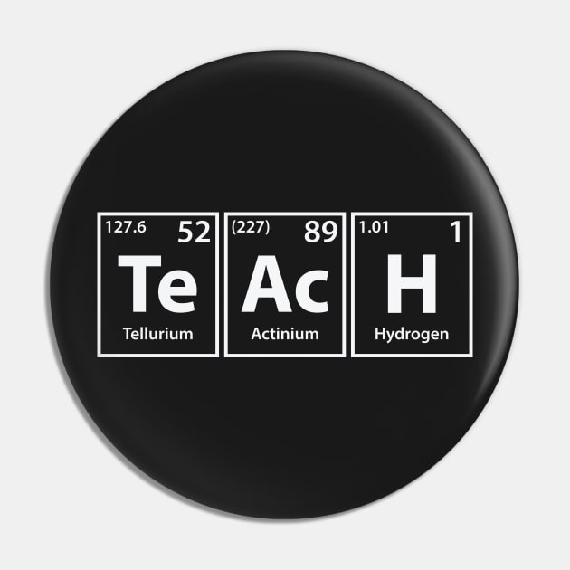 Teach (Te-Ac-H) Periodic Elements Spelling Pin by cerebrands