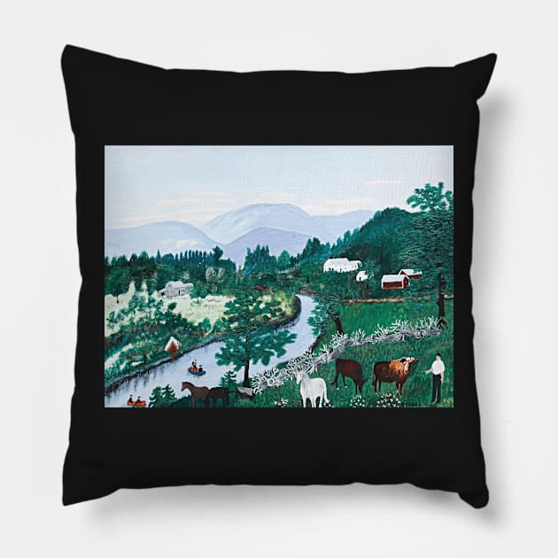 grandma moses Pillow by QualityArtFirst