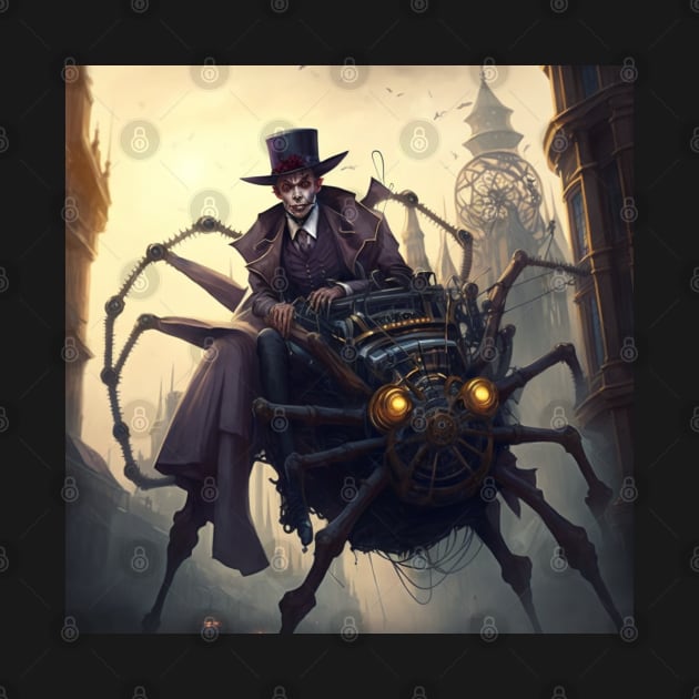 Dark spider rider riding mechanical robot mashine steampunk animal by SJG-digital