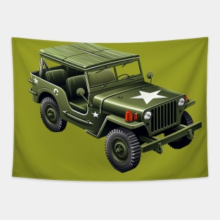 Army Jeep Isometric View Tapestry