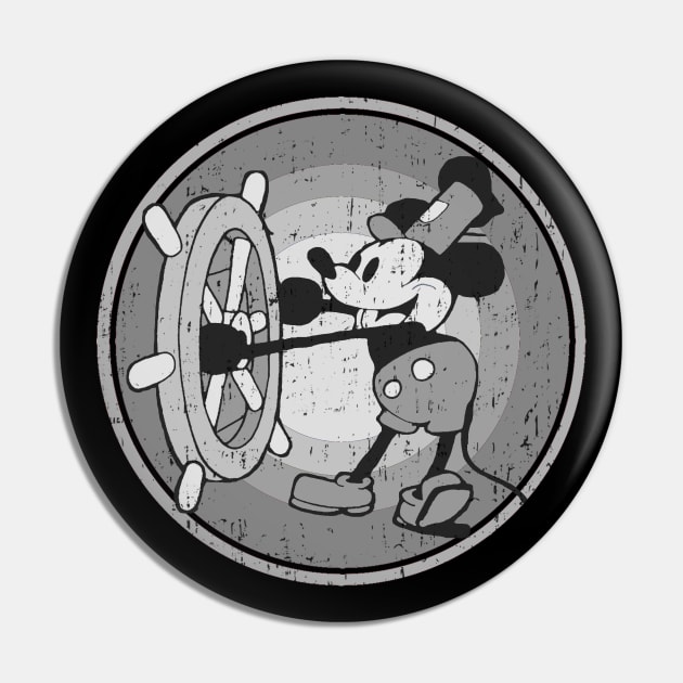 Steamboat Willie Vintage Retro Pin by ThisIsFloriduhMan