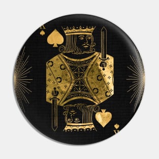 King Pikes - Golden playing cards Pin