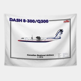 DeHavilland Canada Dash 8-300/Q300 - Canadian Regional Airlines (Art Print) Tapestry