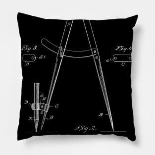 Divider Attachment Vintage Patent Hand Drawing Pillow