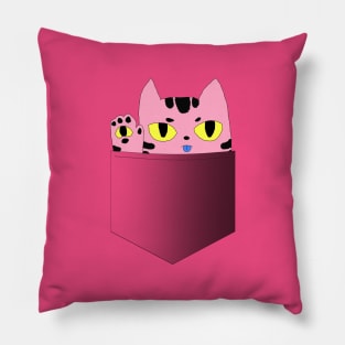 Alien Pocket Cat Pop art (mareescatharsis original) Pillow