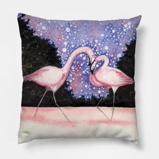 Flamingos in Love Pillow