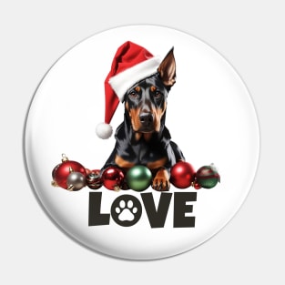 Christmas Doberman Pinscher/Dobie LOVE Pin