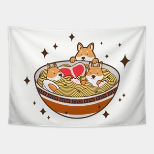 Corgi Ramen Life Tapestry