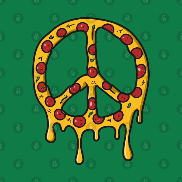 Peace-Za - Funny Peace Sign Made out of Pizza - Cheesy Pepperoni Love by TwistedCharm