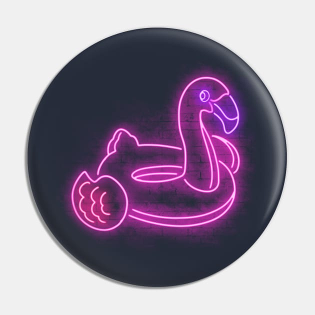 Neon flamingo Pin by Cromanart