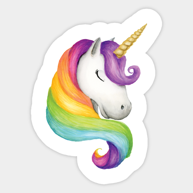 Rainbow Unicorn - Unicorn - Sticker | TeePublic UK