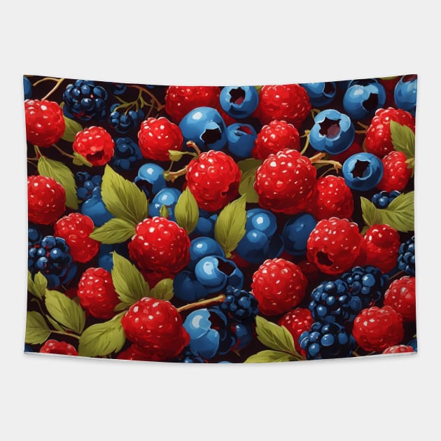 Colorful fruits pattern Tapestry by ANVC Abstract Patterns