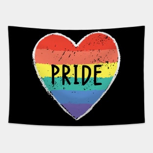 Rainbow Pride Hearts Tapestry