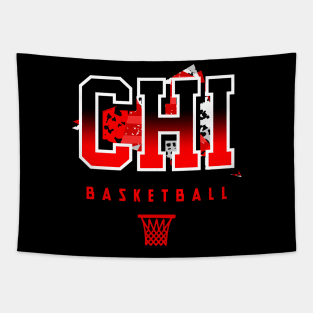 Chicago Basketball Retro Tapestry