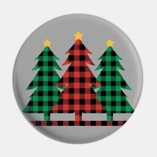 Buffalo Plaid Christmas Trees Pin