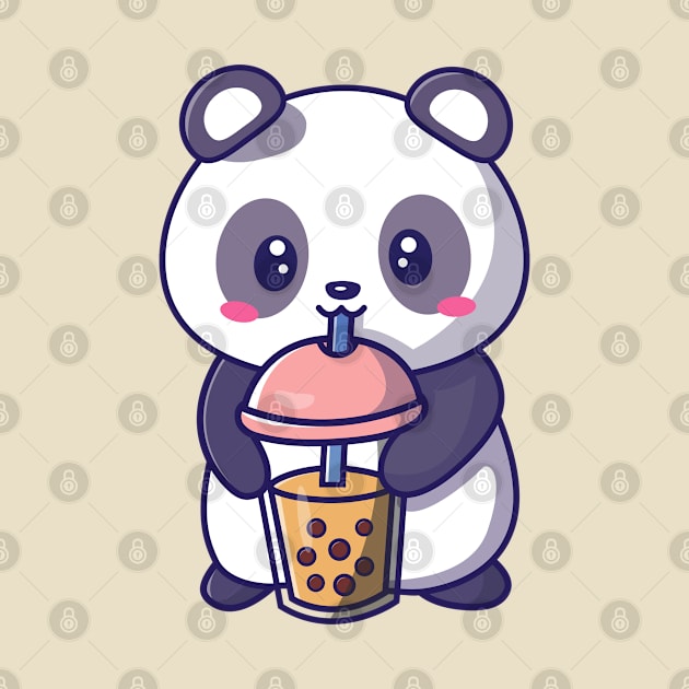Panda boba tea by itsallglittery