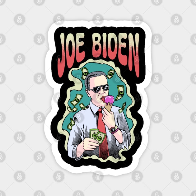 Joe Biden Rich Eating Ice Cream Magnet by margueritesauvages