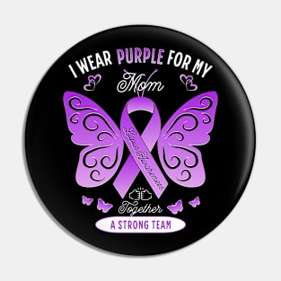 Mom Lupus Purple Awareness Ribbon Pin