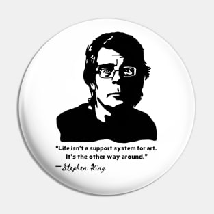 Stephen King Portrait and Quote Pin