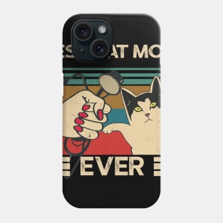 Vintage Best Cat Mom Ever CNA Nurse Mothers Gift Phone Case