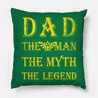 Dad- The Legend - Distressed Yellow Pillow