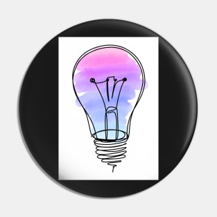 Lightbulb Watercolor Pink Purple Blue Gradient Continuous Line drawing Pin