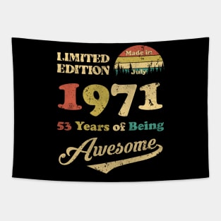 Made In July 1971 53 Years Of Being Awesome Vintage 53rd Birthday Tapestry