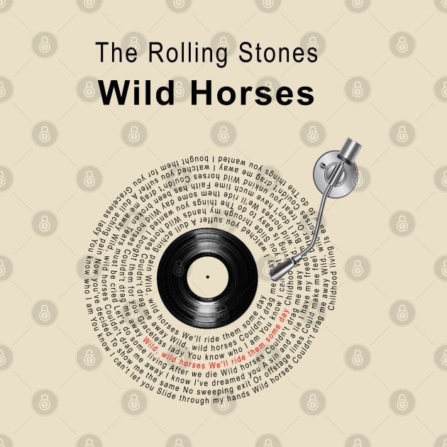 WILD HORSES LYRICS ILLUSTRATIONS by Vansa Design