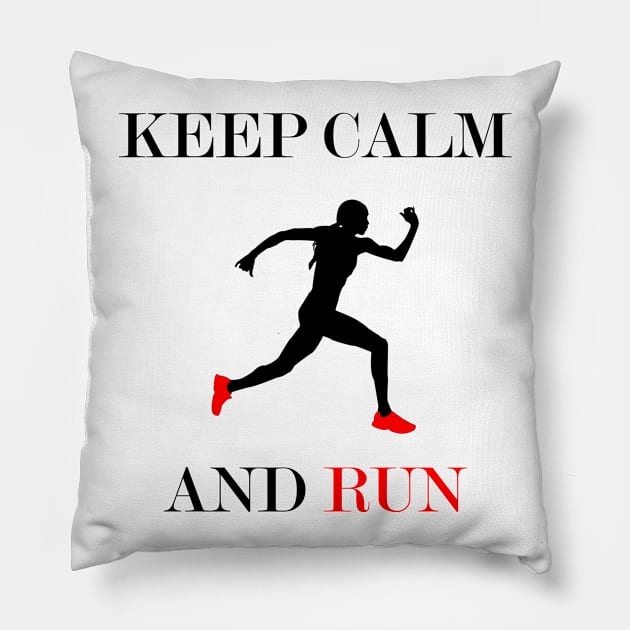 Keep calm and run Pillow by Skymann