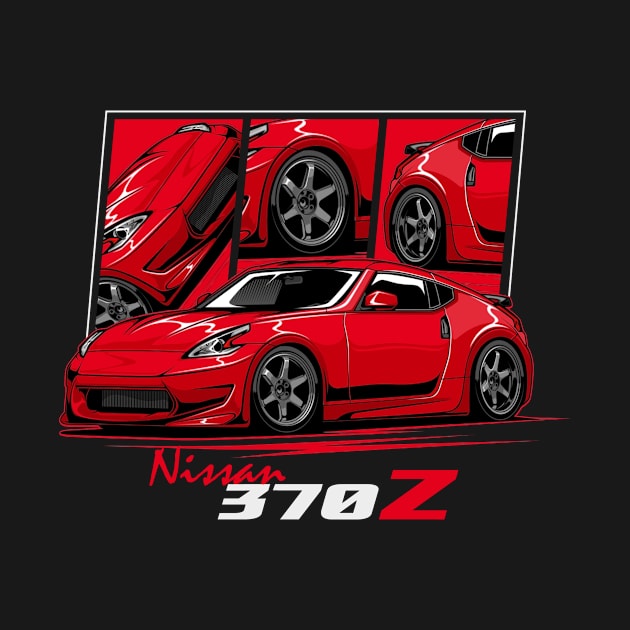 Red Nissan 370z JDM Car by T-JD