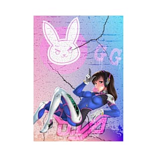 Pastel Goth Gamer Poster Design | Overwatch D.Va T-Shirt