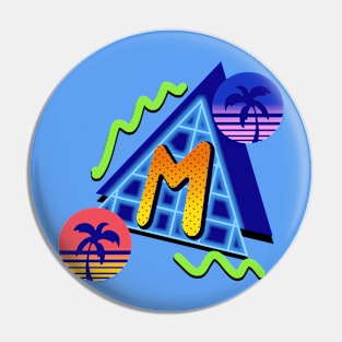 Initial Letter M - 80s Synth Pin