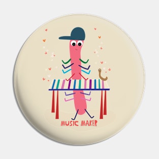Music Maker Inchworm Pin