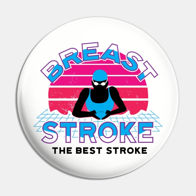 Girls Retro Breaststroke Fan 2 Girls Swim Gift Pin by atomguy