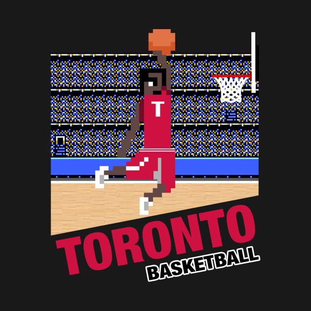 Toronto Basketball 8 bit pixel art cartridge design by MulletHappens