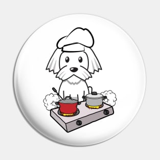 Cute white dog is cooking Pin