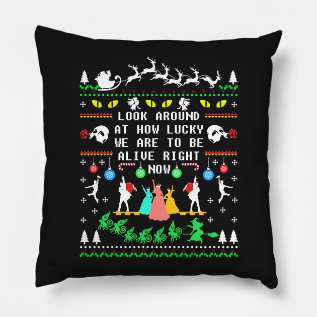 Ugly Broadway Christmas Sweatshirt Pillow by KsuAnn