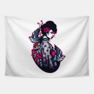 Japanese Geisha Design Tapestry