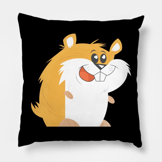 hamster funny cartoon for kids Pillow by Midoart