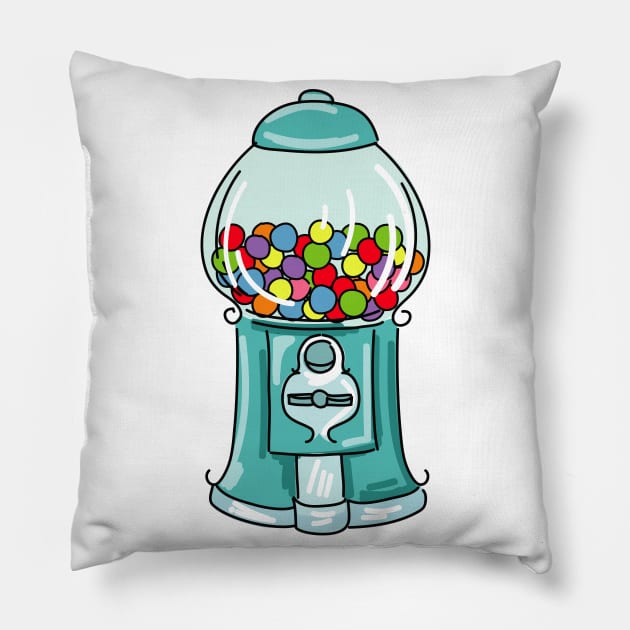 Retro Gumball Machine Pillow by SWON Design