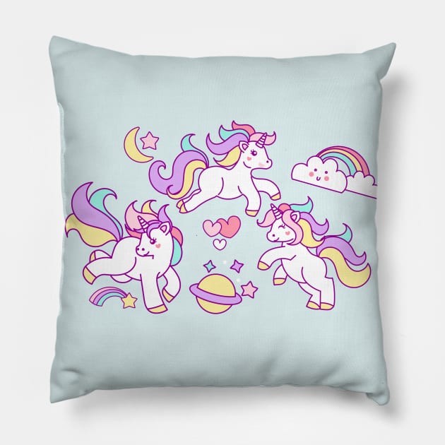 Unicorn Rainbow Pillow by Dailygrind