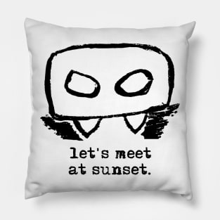 Bloody Mario - the Italian vampire – Let's meet at sunset (black on white) Pillow