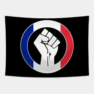 Black Lives Matter Fist Circled Flag France Tapestry