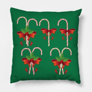 Candy Canes with Bow Pillow