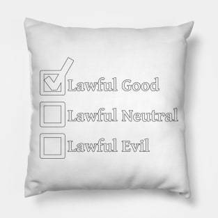 Lawful Good DND 5e Pathfinder RPG Alignment Role Playing Tabletop RNG Checklist Pillow