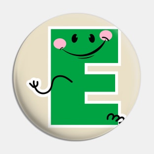 Funny Letter E for Children - A Playful Take on Alphabet Initials Pin