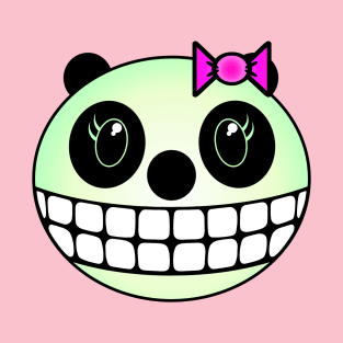 Panda Girl - Green with Pink Bow T-Shirt