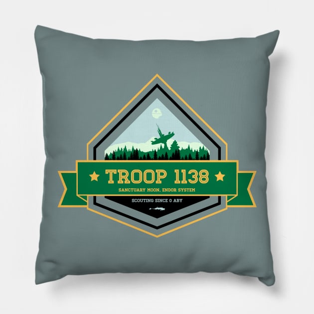 Endor Scout Troop 1138 Pillow by AngryMongoAff